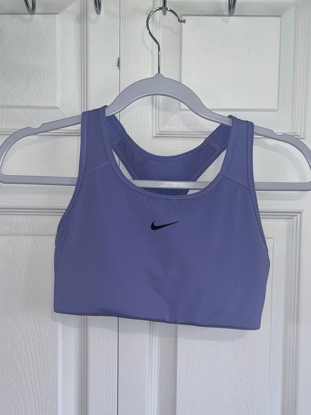 Nike Lavender Racerback Sports Bra with Black Swoosh